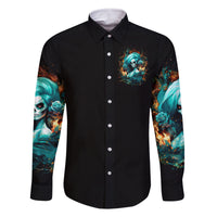 Flame Girl Skull Family Matching Long Sleeve Bodycon Dress and Hawaiian Shirt Assuming I Was Like Most Girls Was Your First Mistake - Wonder Print Shop