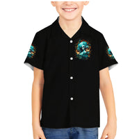 Flame Girl Skull Family Matching Mermaid Dress and Hawaiian Shirt Assuming I Was Like Most Girls Was Your First Mistake - Wonder Print Shop