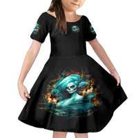 Flame Girl Skull Family Matching Off Shoulder Long Sleeve Dress and Hawaiian Shirt Assuming I Was Like Most Girls Was Your First Mistake - Wonder Print Shop