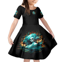 Flame Girl Skull Family Matching Short Sleeve Bodycon Dress and Hawaiian Shirt Assuming I Was Like Most Girls Was Your First Mistake - Wonder Print Shop