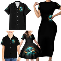 Flame Girl Skull Family Matching Short Sleeve Bodycon Dress and Hawaiian Shirt Assuming I Was Like Most Girls Was Your First Mistake - Wonder Print Shop