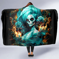 Flame Girl Skull Hooded Blanket Assuming I Was Like Most Girls Was Your First Mistake