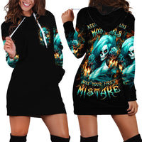 Flame Girl Skull Hoodie Dress Assuming I Was Like Most Girls Was Your First Mistake - Wonder Print Shop