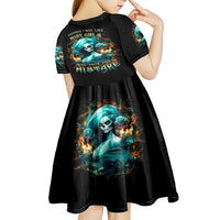 Flame Girl Skull Kid Short Sleeve Dress Assuming I Was Like Most Girls Was Your First Mistake - Wonder Print Shop