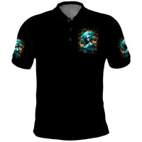 Flame Girl Skull Polo Shirt Assuming I Was Like Most Girls Was Your First Mistake - Wonder Print Shop