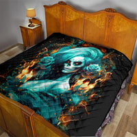 Flame Girl Skull Quilt Assuming I Was Like Most Girls Was Your First Mistake - Wonder Print Shop
