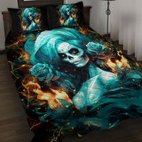 Flame Girl Skull Quilt Bed Set Assuming I Was Like Most Girls Was Your First Mistake - Wonder Print Shop
