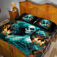 Flame Girl Skull Quilt Bed Set Assuming I Was Like Most Girls Was Your First Mistake - Wonder Print Shop