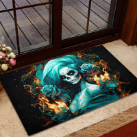 Flame Girl Skull Rubber Doormat Assuming I Was Like Most Girls Was Your First Mistake - Wonder Print Shop
