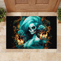 Flame Girl Skull Rubber Doormat Assuming I Was Like Most Girls Was Your First Mistake - Wonder Print Shop