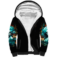 Flame Girl Skull Sherpa Hoodie Assuming I Was Like Most Girls Was Your First Mistake - Wonder Print Shop