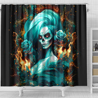 Flame Girl Skull Shower Curtain Assuming I Was Like Most Girls Was Your First Mistake