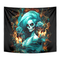 Flame Girl Skull Tapestry Assuming I Was Like Most Girls Was Your First Mistake - Wonder Print Shop
