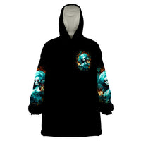 Flame Girl Skull Wearable Blanket Hoodie Assuming I Was Like Most Girls Was Your First Mistake - Wonder Print Shop