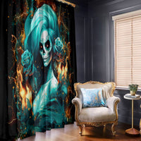 Flame Girl Skull Window Curtain Assuming I Was Like Most Girls Was Your First Mistake - Wonder Print Shop