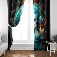 Flame Girl Skull Window Curtain Assuming I Was Like Most Girls Was Your First Mistake - Wonder Print Shop