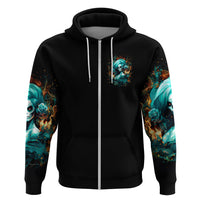 Flame Girl Skull Zip Hoodie Assuming I Was Like Most Girls Was Your First Mistake - Wonder Print Shop