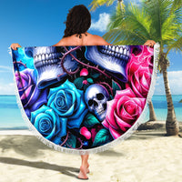 Couple Skull Beach Blanket I Could Be Your Best Friend Or Your Worst Fucking Enemy - Wonder Print Shop