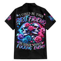 Couple Skull Family Matching Mermaid Dress and Hawaiian Shirt I Could Be Your Best Friend Or Your Worst Fucking Enemy - Wonder Print Shop