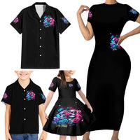 Couple Skull Family Matching Short Sleeve Bodycon Dress and Hawaiian Shirt I Could Be Your Best Friend Or Your Worst Fucking Enemy - Wonder Print Shop