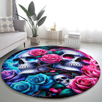 Couple Skull Round Carpet I Could Be Your Best Friend Or Your Worst Fucking Enemy