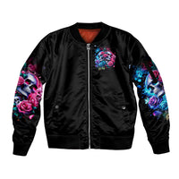 Couple Skull Sleeve Zip Bomber Jacket I Could Be Your Best Friend Or Your Worst Fucking Enemy - Wonder Print Shop