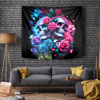 Couple Skull Tapestry I Could Be Your Best Friend Or Your Worst Fucking Enemy - Wonder Print Shop