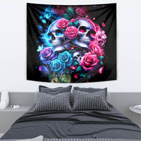 Couple Skull Tapestry I Could Be Your Best Friend Or Your Worst Fucking Enemy - Wonder Print Shop