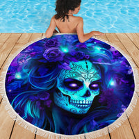 Skull Girl Beach Blanket Yes I'm A Bitch But Not Yours - Wonder Print Shop
