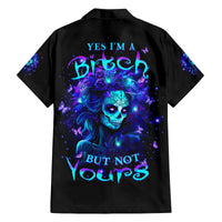Skull Girl Family Matching Long Sleeve Bodycon Dress and Hawaiian Shirt Yes I'm A Bitch But Not Yours - Wonder Print Shop