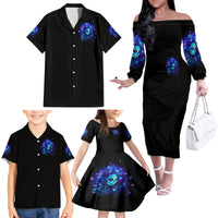 Skull Girl Family Matching Off Shoulder Long Sleeve Dress and Hawaiian Shirt Yes I'm A Bitch But Not Yours - Wonder Print Shop