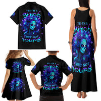 Skull Girl Family Matching Tank Maxi Dress and Hawaiian Shirt Yes I'm A Bitch But Not Yours - Wonder Print Shop