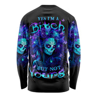 Skull Girl Long Sleeve Shirt Yes I'm A Bitch But Not Yours - Wonder Print Shop
