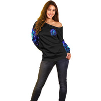 Skull Girl Off Shoulder Sweater Yes I'm A Bitch But Not Yours - Wonder Print Shop