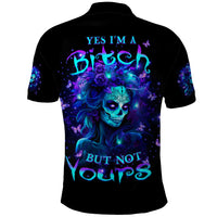 Skull Girl Polo Shirt Yes I'm A Bitch But Not Yours - Wonder Print Shop
