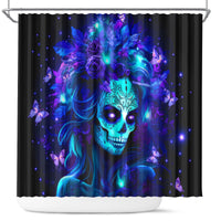 Skull Girl Shower Curtain Yes I'm A Bitch But Not Yours