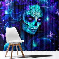 Skull Girl Window Curtain Yes I'm A Bitch But Not Yours - Wonder Print Shop