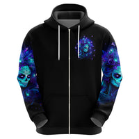 Skull Girl Zip Hoodie Yes I'm A Bitch But Not Yours - Wonder Print Shop