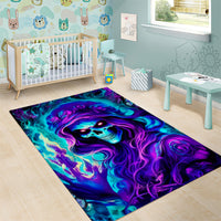 Flame Girl Skull Area Rug The Good Girl In Me Got Tired Of The Bullshit - Wonder Print Shop