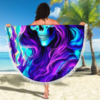 Flame Girl Skull Beach Blanket The Good Girl In Me Got Tired Of The Bullshit - Wonder Print Shop