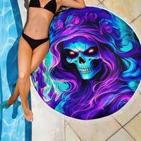 Flame Girl Skull Beach Blanket The Good Girl In Me Got Tired Of The Bullshit - Wonder Print Shop