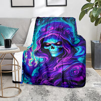 Flame Girl Skull Blanket The Good Girl In Me Got Tired Of The Bullshit