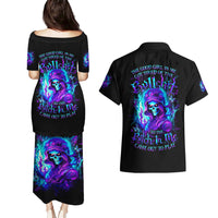 Flame Girl Skull Couples Matching Puletasi and Hawaiian Shirt The Good Girl In Me Got Tired Of The Bullshit - Wonder Print Shop