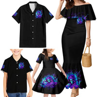 Flame Girl Skull Family Matching Mermaid Dress and Hawaiian Shirt The Good Girl In Me Got Tired Of The Bullshit - Wonder Print Shop