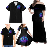 Flame Girl Skull Family Matching Off Shoulder Maxi Dress and Hawaiian Shirt The Good Girl In Me Got Tired Of The Bullshit - Wonder Print Shop
