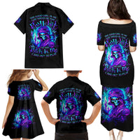 Flame Girl Skull Family Matching Puletasi and Hawaiian Shirt The Good Girl In Me Got Tired Of The Bullshit - Wonder Print Shop