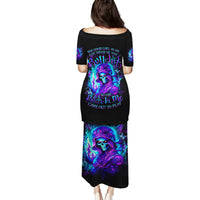 Flame Girl Skull Family Matching Puletasi and Hawaiian Shirt The Good Girl In Me Got Tired Of The Bullshit - Wonder Print Shop