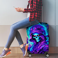 Flame Girl Skull Luggage Cover The Good Girl In Me Got Tired Of The Bullshit - Wonder Print Shop