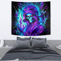 Flame Girl Skull Tapestry The Good Girl In Me Got Tired Of The Bullshit - Wonder Print Shop