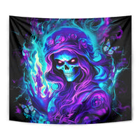 Flame Girl Skull Tapestry The Good Girl In Me Got Tired Of The Bullshit - Wonder Print Shop